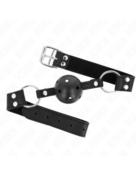 KINK MORDAZA DE BOLA 4 CM TRANSPIRABLE CON DOBLE REMACHE MODELO 1 NEGRO 62 x 25 CM AJUSTABLE 42 58 CM