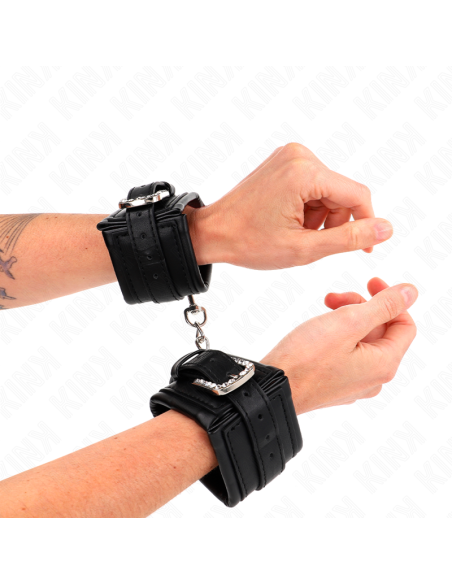 KINK MUAEQUERAS NEGRO CON HEBILLA DE DIAMANTES DE IMITACIAN AJUSTABLE 25 32 CM X 55 CM