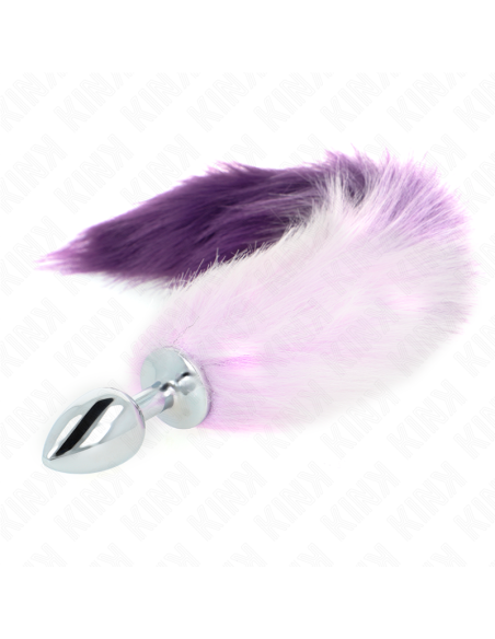 KINK PLUG ANAL TALLA S 7 X 3 CM CON COLA SINTATICA 40 CM VIOLETA