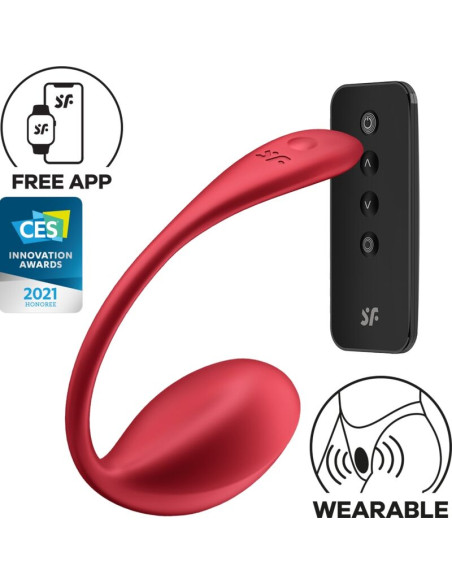 SATISFYER SHINY PETAL ESTIMULADOR PUNTO G CONTROL REMOTO ROJO APP GRATUITA