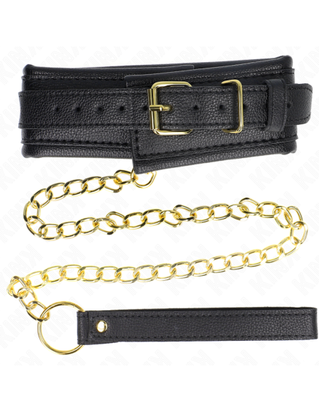 KINK COLLAR CON CORREA ESPONJA IMITACIAN CUERO MODELO 1 AJUSTABLE 37 54 CM X 3 CM