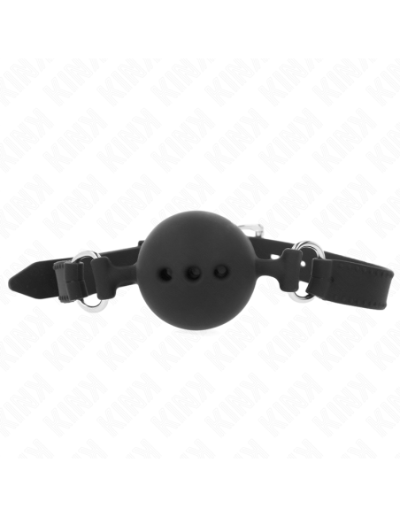 KINK MORDAZA 55 x 2 CM DE BOLA 45 CM DE SILICONA COMPLETA TALLA M NEGRO AJUSTABLE 35 51 CM