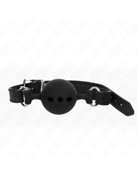 KINK MORDAZA 55 x 2 CM DE BOLA 5 CM DE SILICONA COMPLETA TALLA L NEGRO AJUSTABLE 35 51 CM