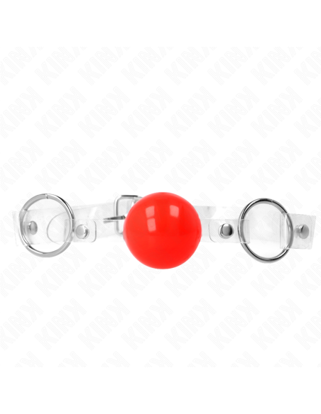 KINK MORDAZA DE BOLA ROJA DE PVC TRANSPARENTE AJUSTABLE