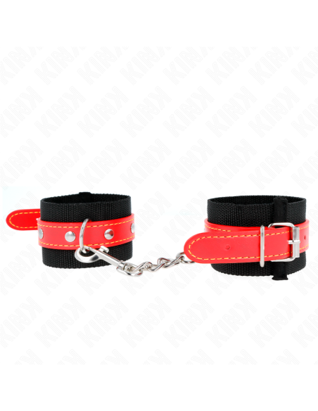 KINK MUAEQUERAS DE NYLON NEGRO CON CORREA POLIPIEL ROJO AJUSTABLE 19 24 CM X 55 CM