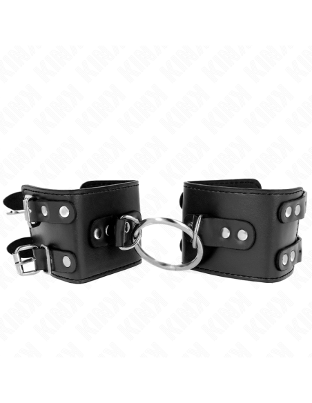 KINK MUAEQUERAS FIJAS CON ANILLA Y TACHUELAS NEGRO AJUSTABLE 17 22 CM X 65 CM