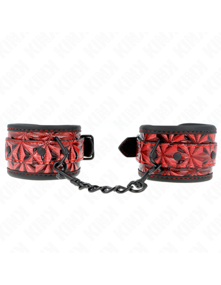 KINK MUAEQUERAS CON PATRAN DE DIAMANTES ROJO OSCURO AJUSTABLE 17 26 CM X 55 CM