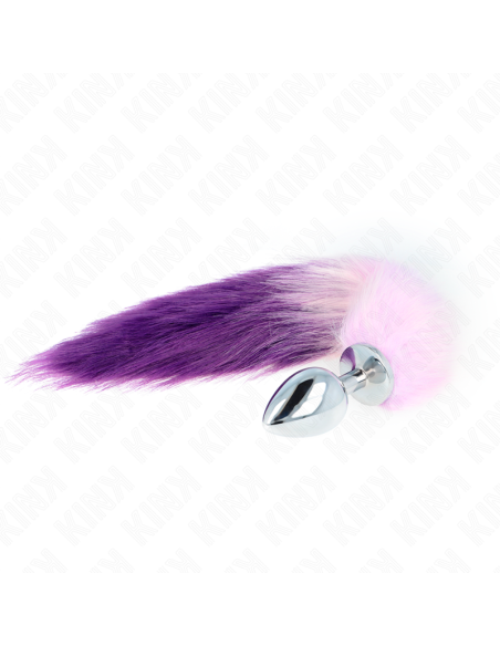 KINK PLUG ANAL TALLA L 10 X 4 CM CON COLA SINTATICA 40 CM VIOLETA