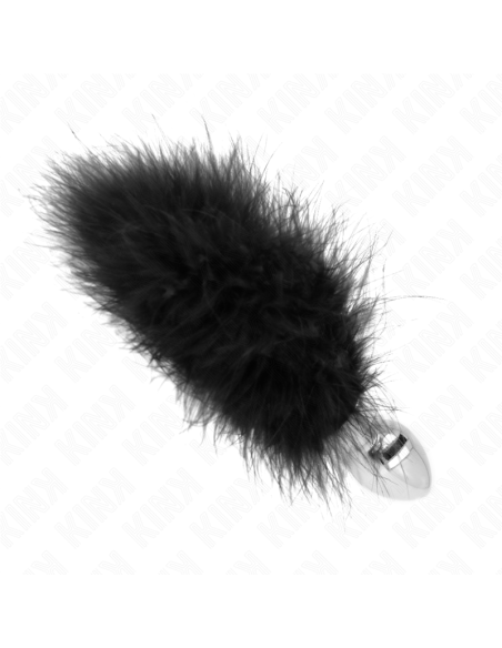 KINK PLUG ANAL 11 x 7 CM ACERO INOXIDABLE CON PLUMA 11 CM