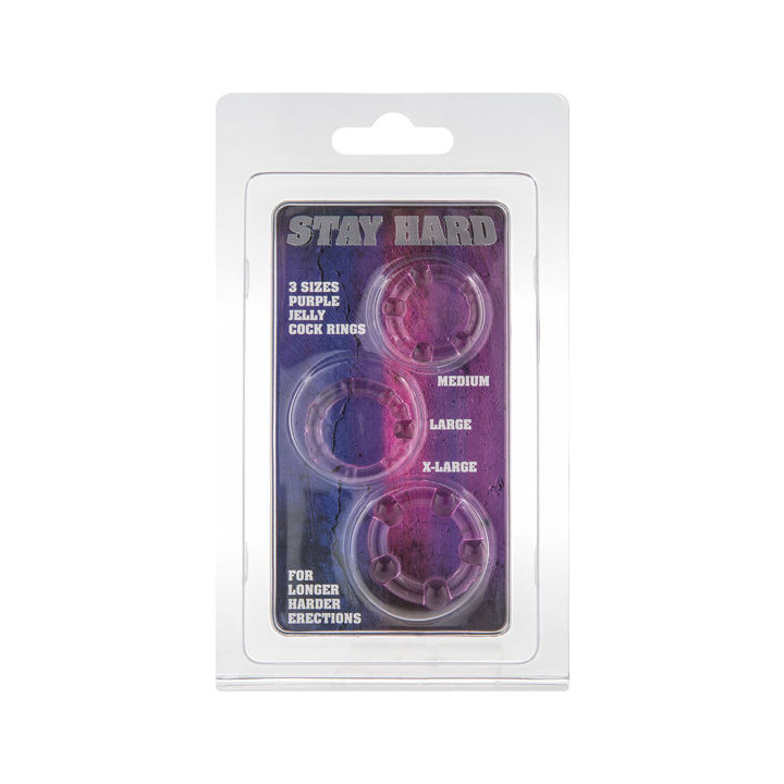 SEVEN CREATIONS JUEGO TRES ANILLOS PENE LILA