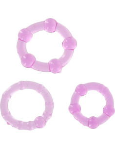 SEVEN CREATIONS JUEGO TRES ANILLOS PENE LILA