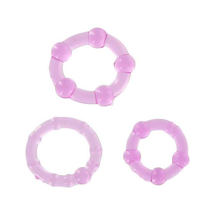 SEVEN CREATIONS JUEGO TRES ANILLOS PENE LILA