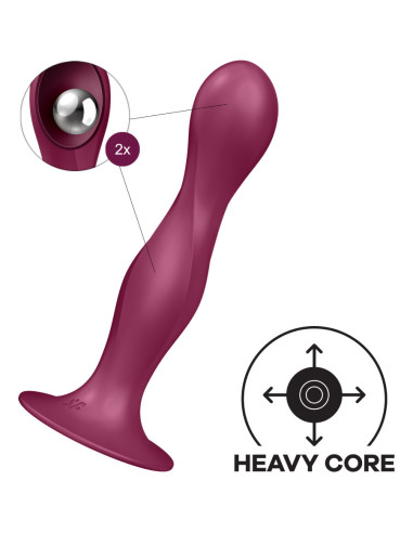 SATISFYER DOUBLE BALL R DILDO SILICONA GRANATE
