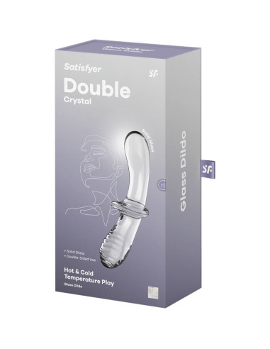 SATISFYER DOUBLE CRYSTAL DILDO TRANSPARENTE