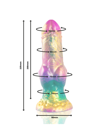 EPIC IRIS DILDO CON TESTICULOS ARCOIRIS DE PLACER