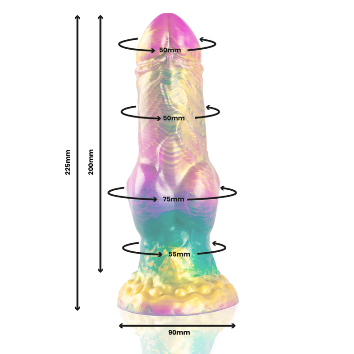 EPIC IRIS DILDO CON TESTICULOS ARCOIRIS DE PLACER