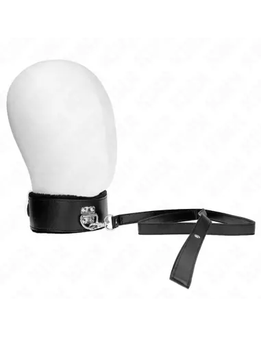 KINK COLLAR CON CORREA 116 CM CON TACHUELAS PLATEADAS MODELO 4 NEGRO AJUSTABLE 40 48 CM X 6 CM