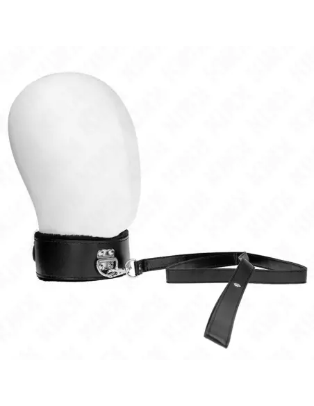 KINK COLLAR CON CORREA 116 CM CON TACHUELAS PLATEADAS MODELO 4 NEGRO AJUSTABLE 40 48 CM X 6 CM