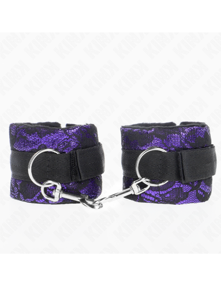 KINK MUAEQUERAS CORTAS DE ENCAJE TERCIOPELO Y UNIAN DE NYLON VIOLETA NEGRO 23 X 65 CM