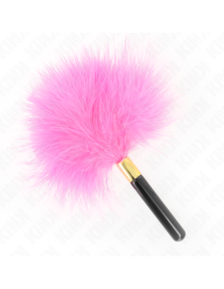 KINK PLUMAS PARA COSQUILLAS METAL DORADO FUCSIA 18 CM