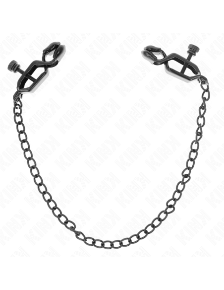 KINK PINZAS PARA PEZONES PLANAS NEGRO CON CADENA NEGRO 30 CM