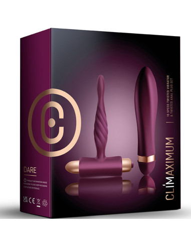 CLIMAXIMUM DARE KIT VIBRADOR TRENZADO PLUG ANAL PRINCIPIANTES