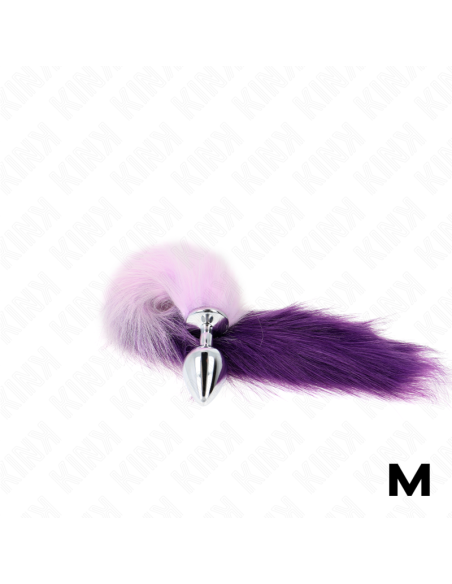 KINK PLUG ANAL TALLA M 8 X 35 CM CON COLA SINTATICA 40 CM VIOLETA