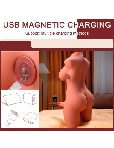 XISE MIAH LADY BOY TORSO FEMENINO CON DILDO CON VIBRACION Y THRUSTING 55 CM