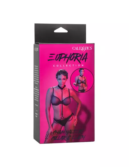 CALEXOTICS EUPHORIA COLLAR HALTER Y CORREA CON CADENA