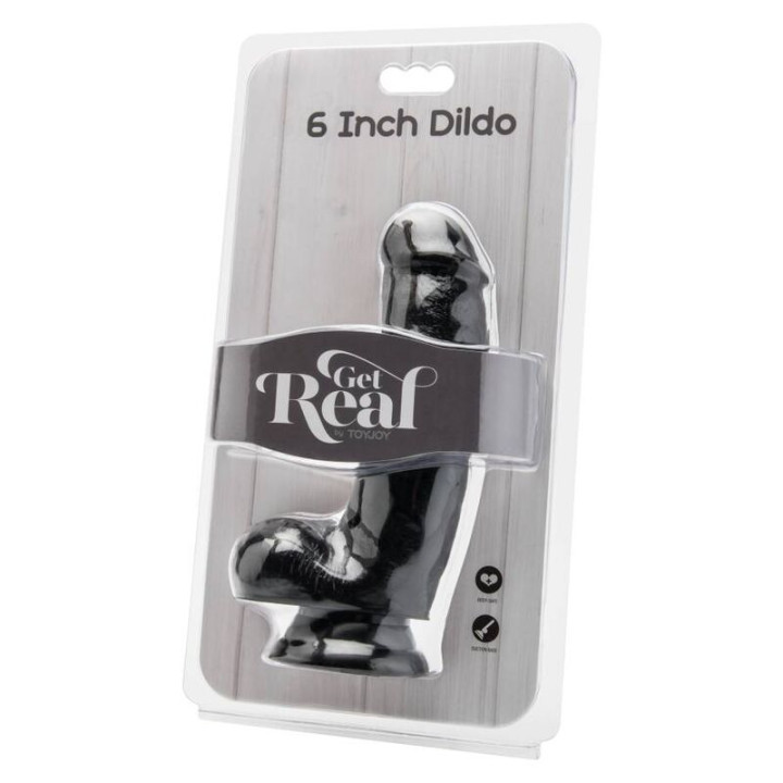 GET REAL DILDO 12 CM CON TESTICULOS NEGRO