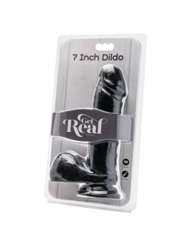 GET REAL DILDO 18 CM CON TESTICULOS NEGRO