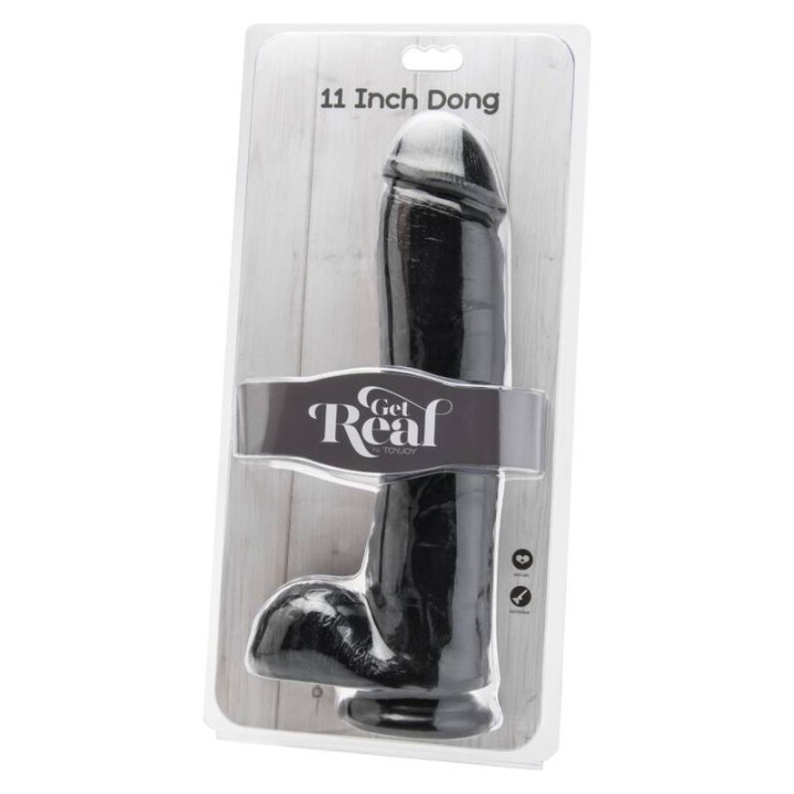 GET REAL DILDO 28 CM CON TESTICULOS NEGRO