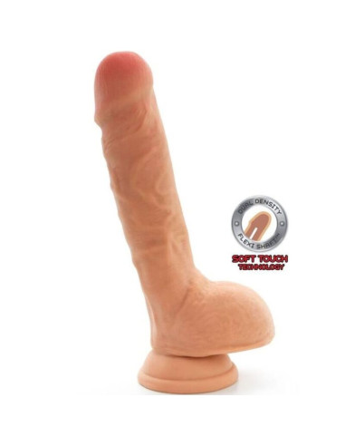 GET REAL DUAL DENSITY DILDO 18 CM CON TESTICULOS NATURAL