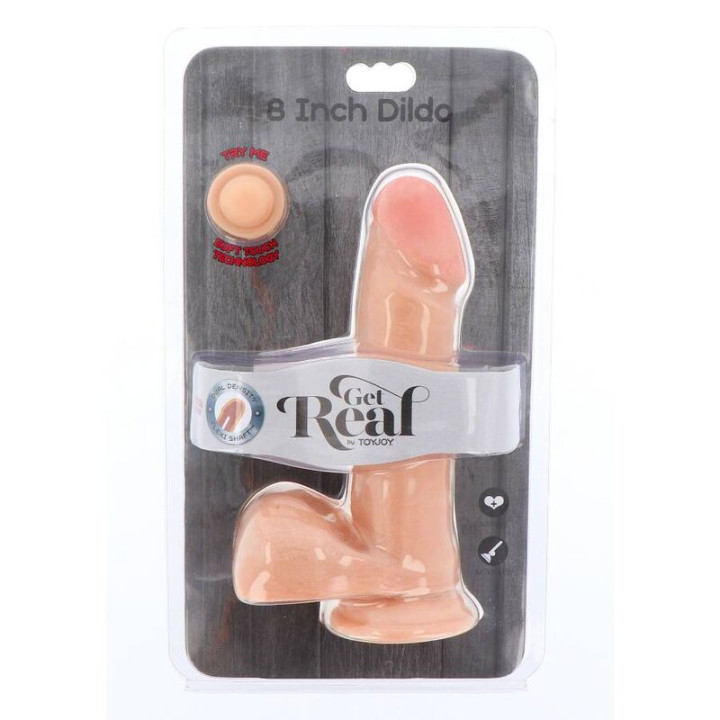GET REAL DUAL DENSITY DILDO 18 CM CON TESTICULOS NATURAL