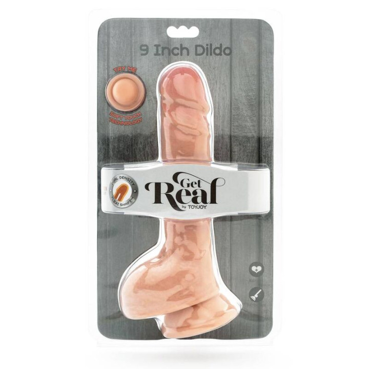 GET REAL DUAL DENSITY DILDO 255 CM CON TESTICULOS NATURAL