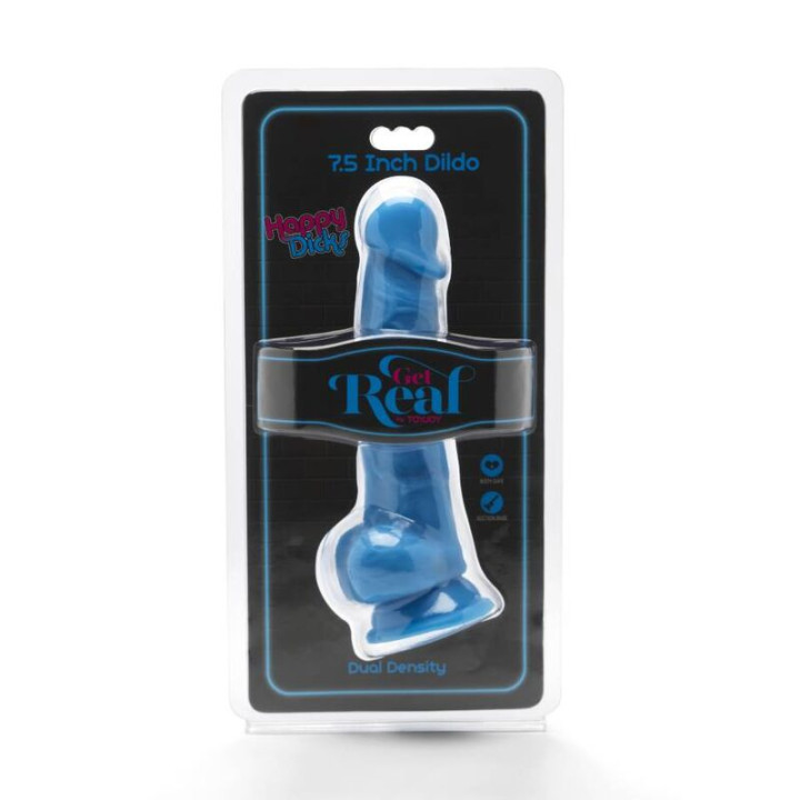 GET REAL HAPPY DICKS 19 CM CON TESTICULOS AZUL
