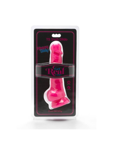 GET REAL HAPPY DICKS 19 CM CON TESTICULOS ROSA