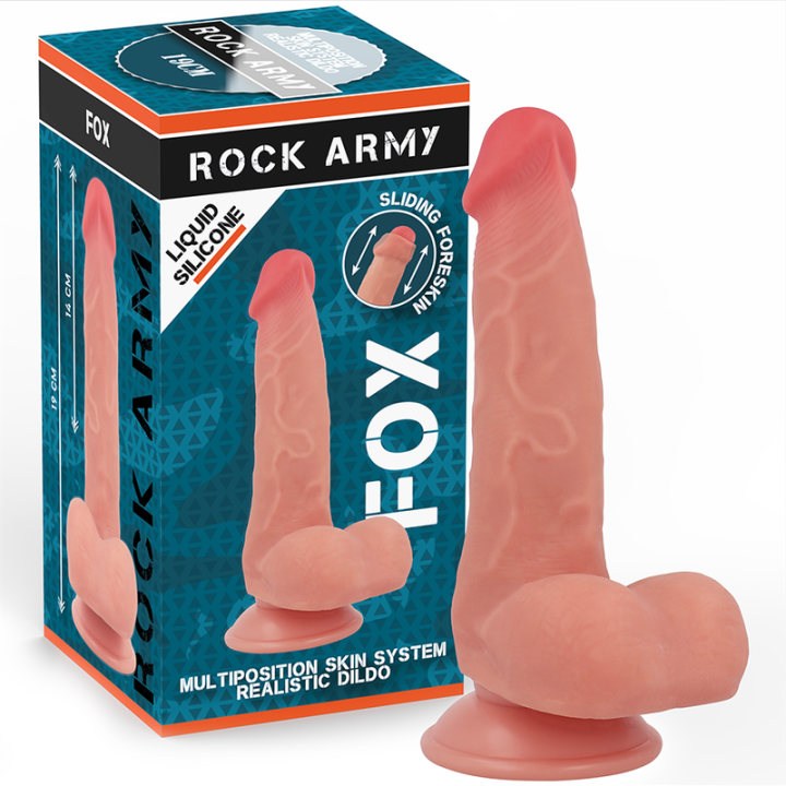 ROCKARMY FOX DILDO REALISTA DDUAL DENSITY LIQUID SILICONE 19 CM O 32 CM