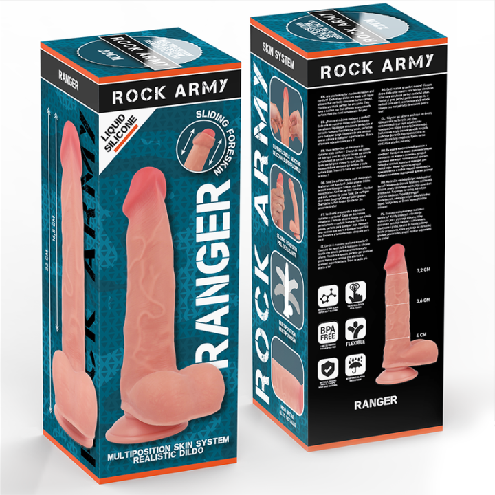 ROCKARMY RANGER DILDO REALISTA DUAL DENSITY LIQUID SILICONE 22 CM O 36 CM