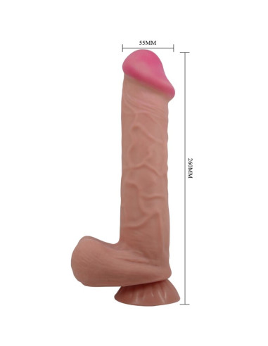 PRETTY LOVE SLIDING SKIN SERIES DILDO REALISTICO CON VENTOSA PIEL DESLIZANTE MORENO 26 CM