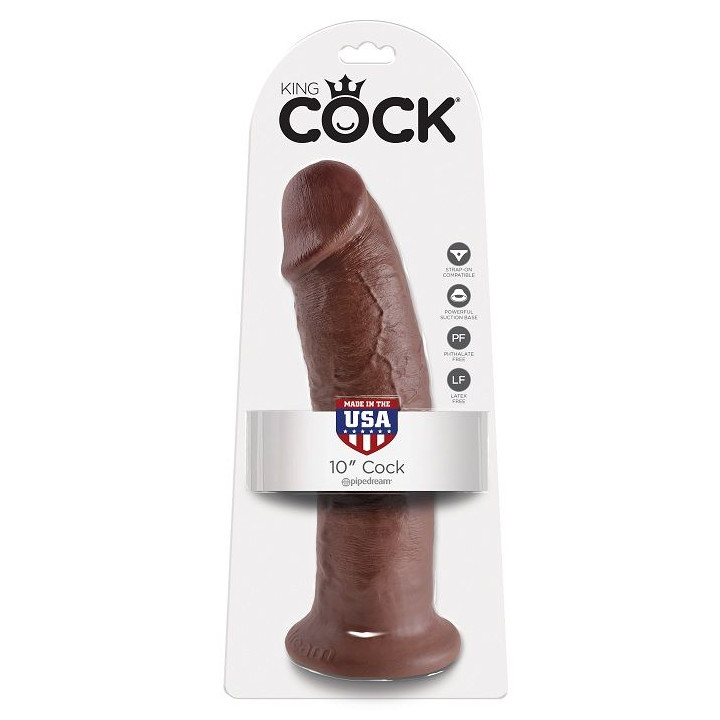 KING COCK 10 PENE MARRON 254 CM