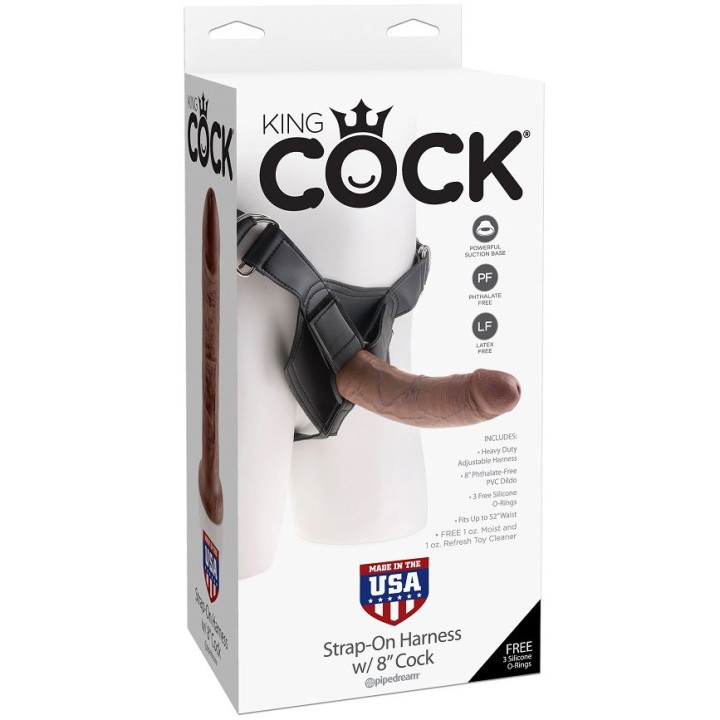 KING COCK HARNESS CON PENE REALISTICO MARRON 203 CM
