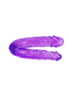 BAILE DILDO DOBLE EN GELATINA FLEXIBLE LILA 2