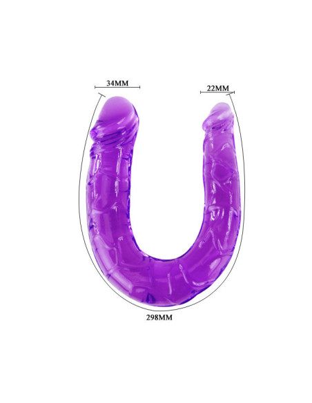 BAILE DILDO DOBLE EN GELATINA FLEXIBLE LILA BAILE DILDO DOBLE EN GELATINA FLEXIBLE LILA