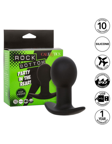 CALEXOTICS ROCK BOTTOM PLUG ANAL 10 VIBRACIONES SILICONA NEGRO