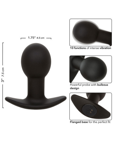 CALEXOTICS ROCK BOTTOM PLUG ANAL 10 VIBRACIONES SILICONA NEGRO