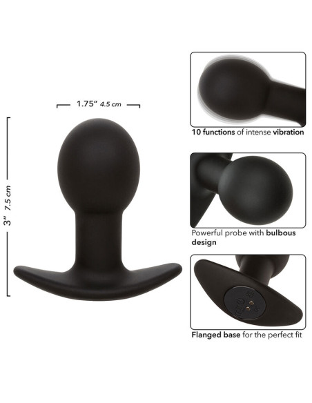 CALEXOTICS ROCK BOTTOM PLUG ANAL 10 VIBRACIONES SILICONA NEGRO CALEXOTICS ROCK BOTTOM PLUG ANAL 10 VIBRACIONES SILICONA NEGRO