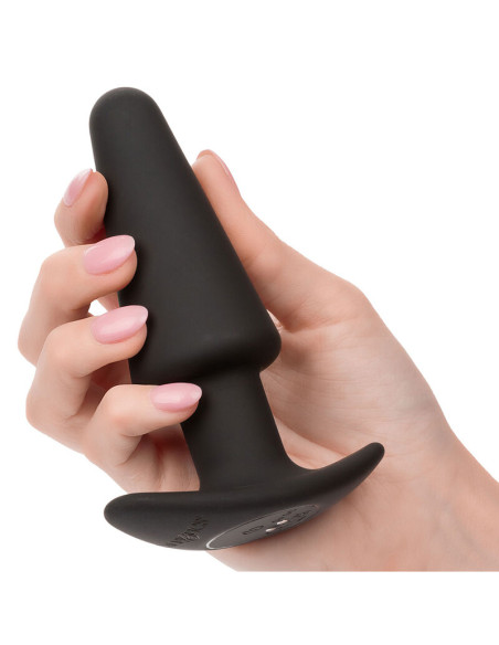 CALEXOTICS ROCK BOTTOM PLUG ANAL CONICO 10 VIBRACIONES SILICONA NEGRO CALEXOTICS ROCK BOTTOM PLUG ANAL CONICO 10 VIBRACIONES SILICONA NEGRO