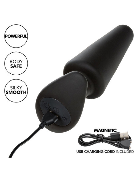 CALEXOTICS ROCK BOTTOM PLUG ANAL CONICO 10 VIBRACIONES SILICONA NEGRO CALEXOTICS ROCK BOTTOM PLUG ANAL CONICO 10 VIBRACIONES SILICONA NEGRO