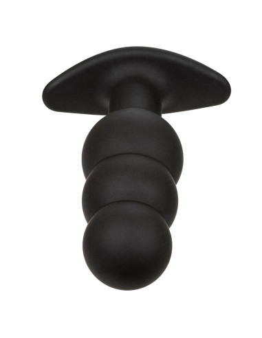 CALEXOTICS ROCK BOTTOM PLUG ANAL CON CUENTAS 10 VIBRACIONES SILICONA NEGRO